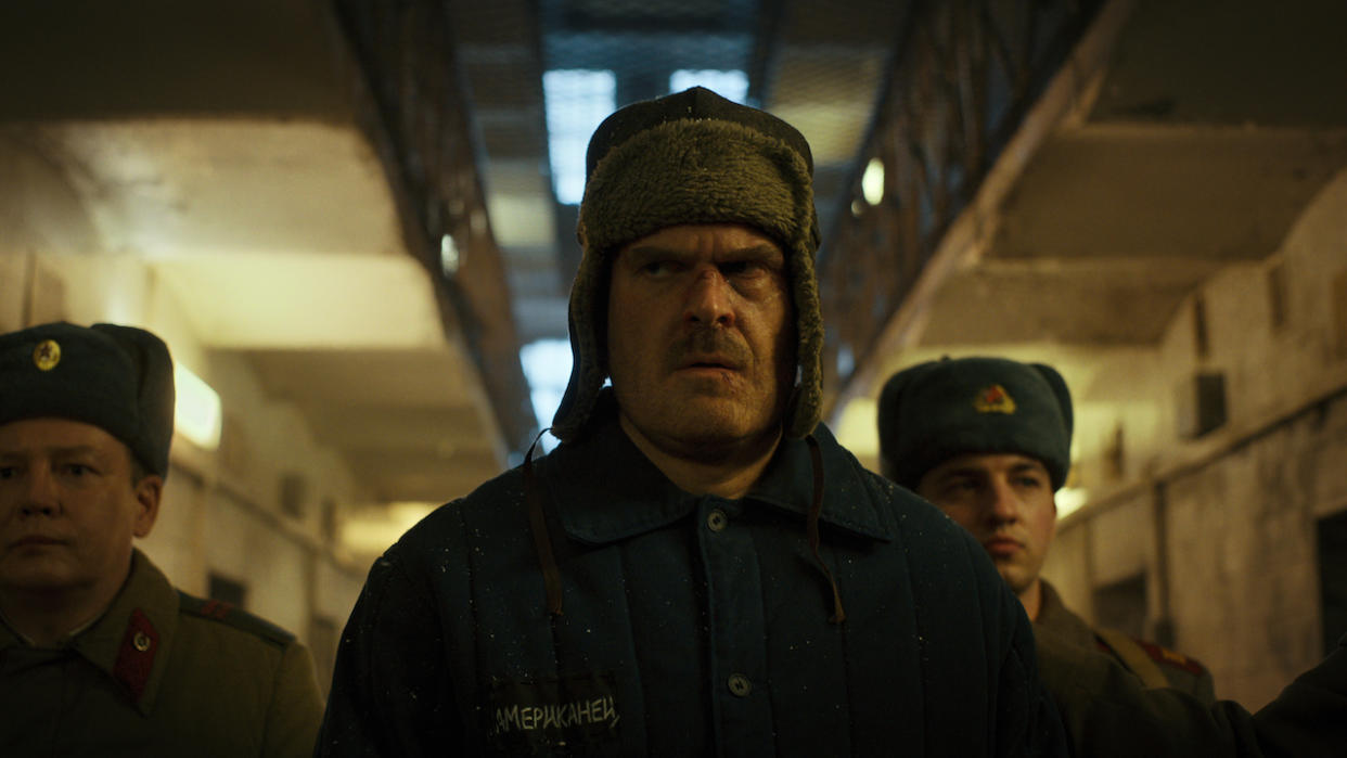  Hopper in Russian prison in Stranger Things Season 4. 