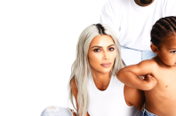 <p>Kim shows her roots alongside Kanye and Saint. (Photo: Eli Russell Linnetz/Kim Kardashian via Twitter) </p>