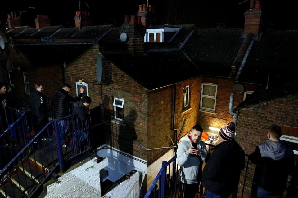 Bristol City fans make their way into the away end at Luton’s Kenilworth Road last Tuesday