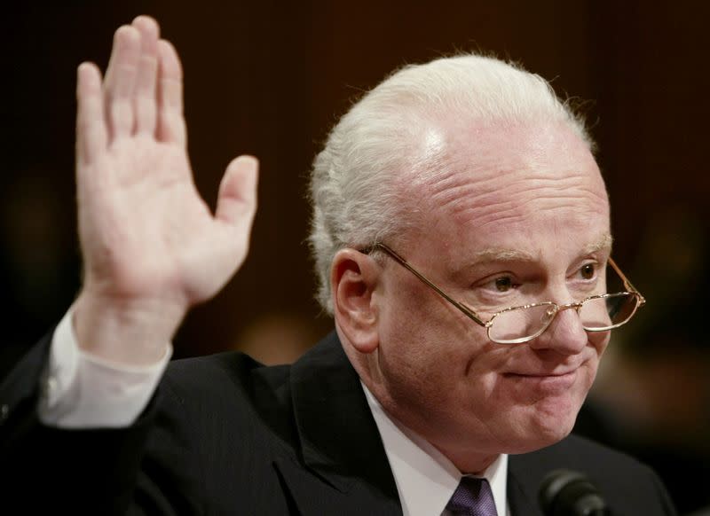 FILE PHOTO: Former U.S. counterterrorism coordinator Richard Clarke is sworn in before hearing