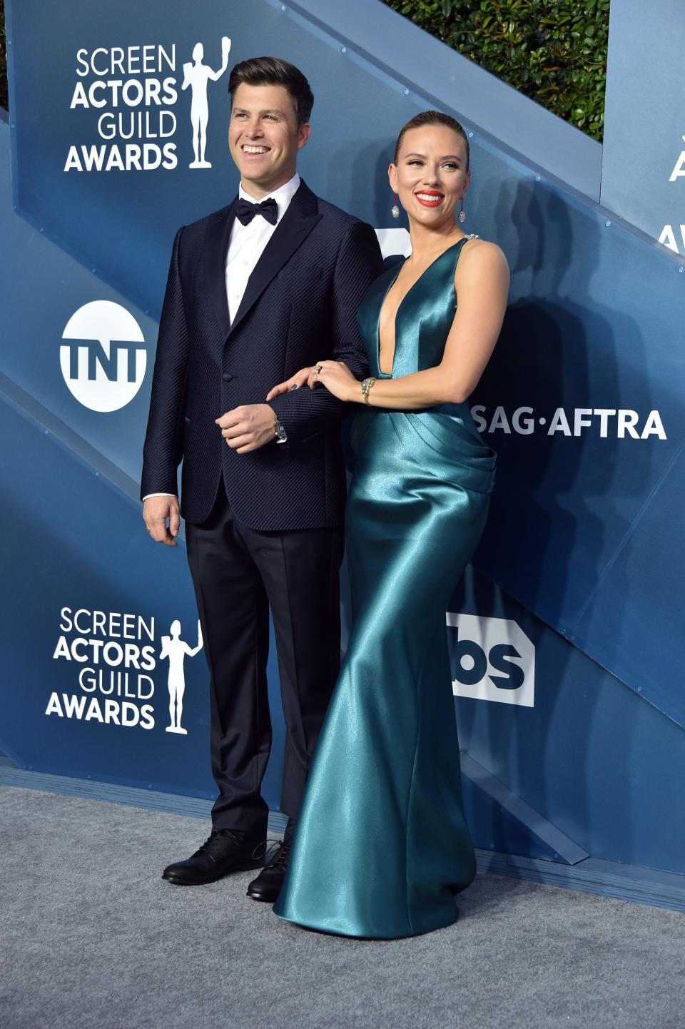 Colin Jost and Scarlett Johansson