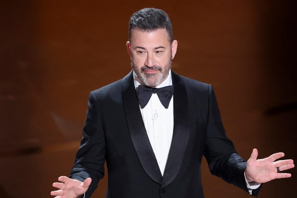 Jimmy Kimmel onstage at the 2024 Oscars.