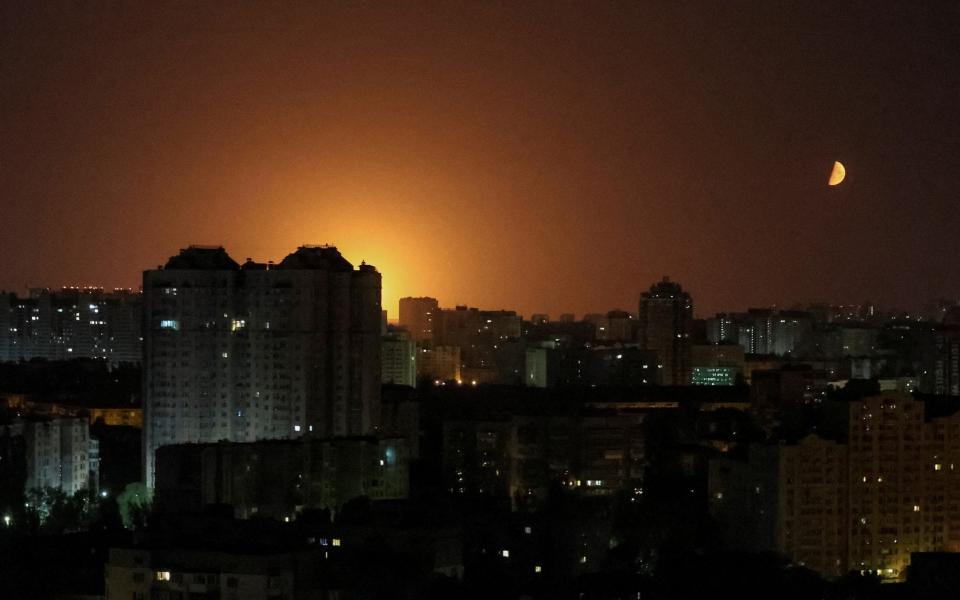 A drone exploding over Kyiv on May 28 - GLEB GARANICH/Reuters 