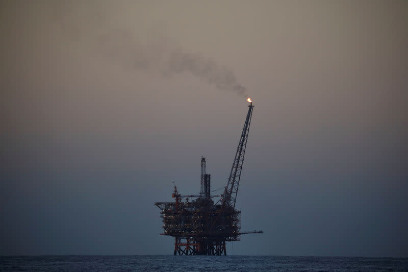 FILE PHOTO: An oil platform is seen in the central Mediterranean Sea, October 7, 2018. REUTERS/Alkis Konstantinidis/File Photo
