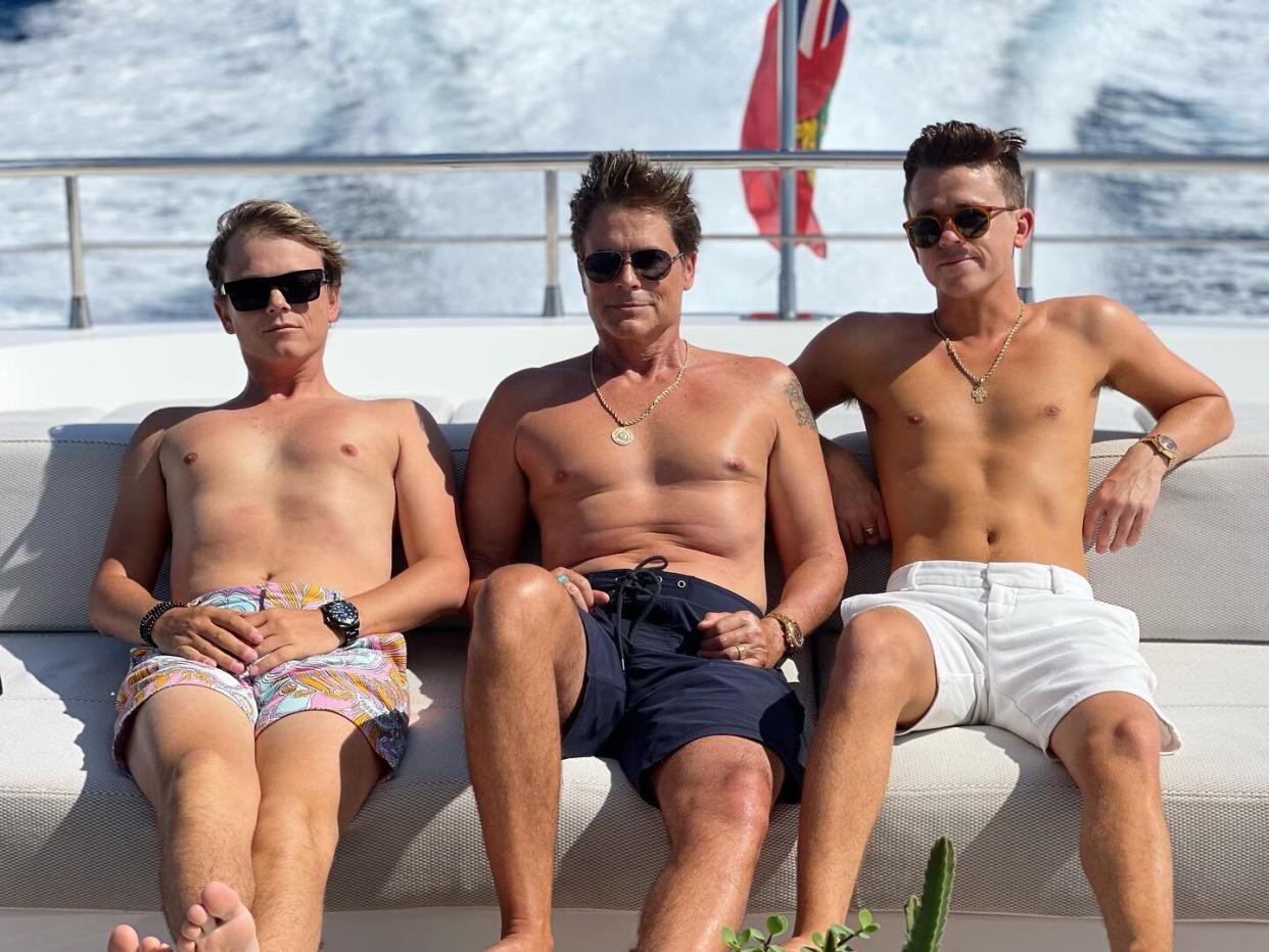 Rob Lowe and sons on vaca