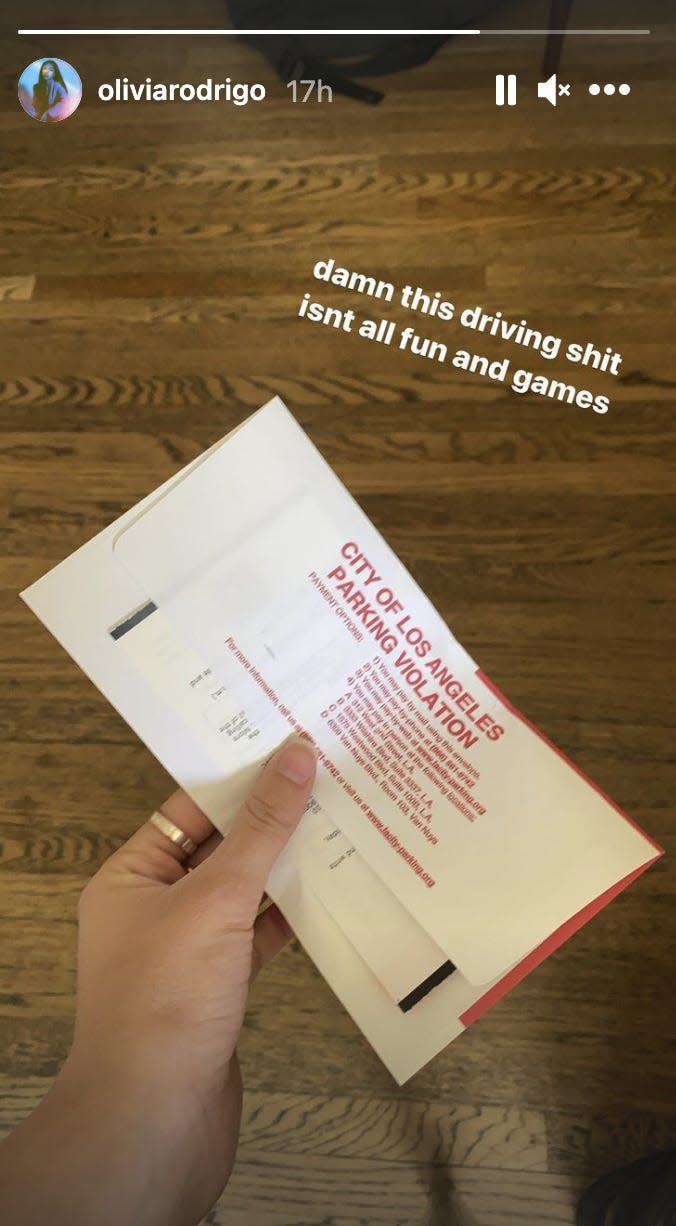 olivia rodrigo parking ticket