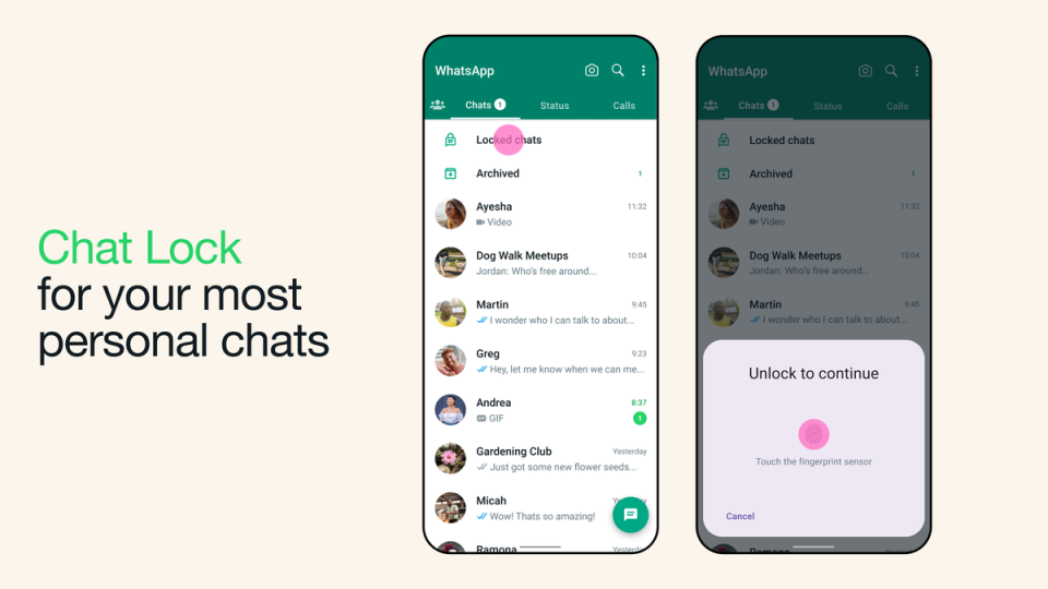 WhatsApp chat lock is designed to keep your messages hidden from prying eyes (WhatsApp)