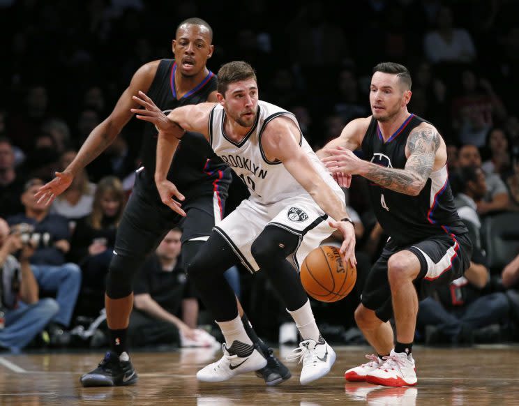 Paul Pierce had a frustrating night against the Nets. (Associated Press)