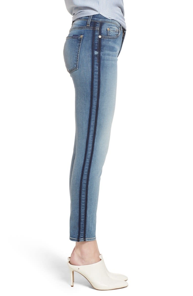 7 for All Mankind Roxanne Shadow Stripe Ankle Jeans, $229 $152.90, Nordstrom