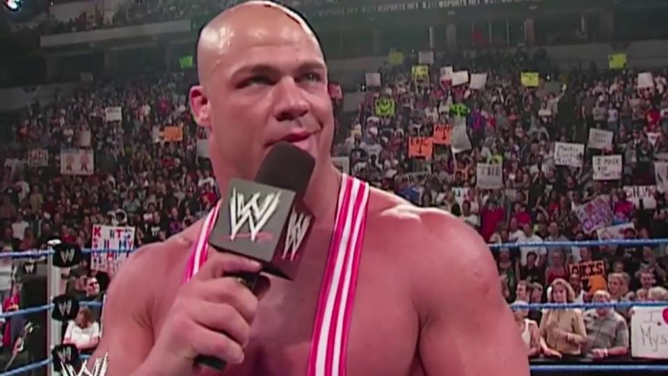 Kurt Angle on the mic