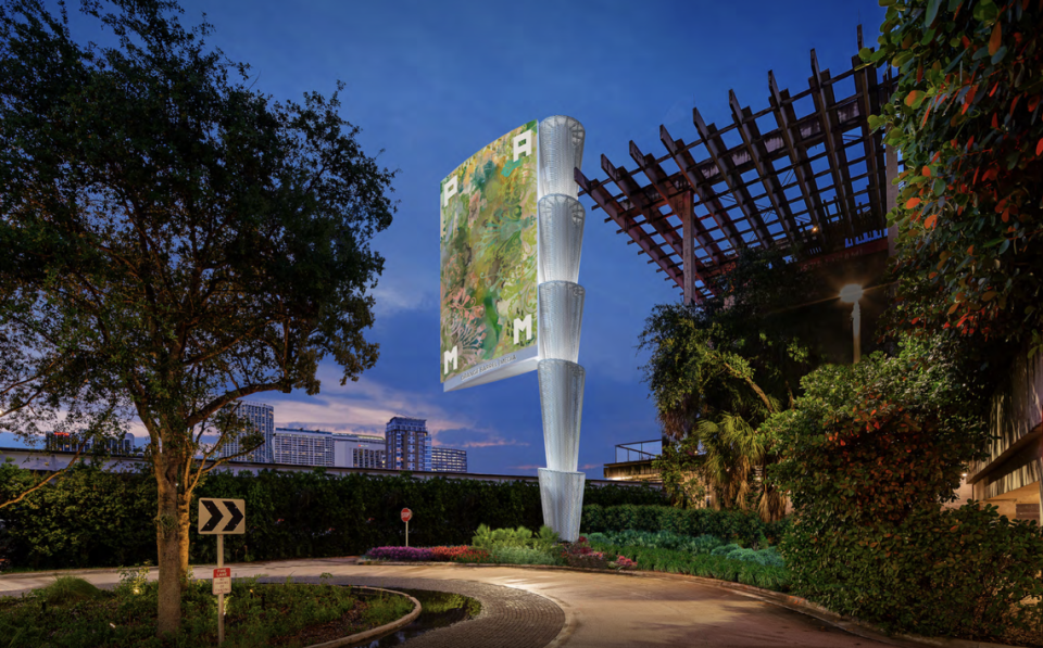 This is a rendering of a digital billboard that the Pérez Art Museum of Miami is building on its campus in downtown Miami. Image courtesy of PAMM