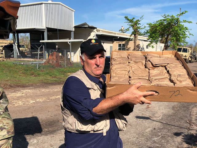 José Andrés serving food for World Central Kitchen