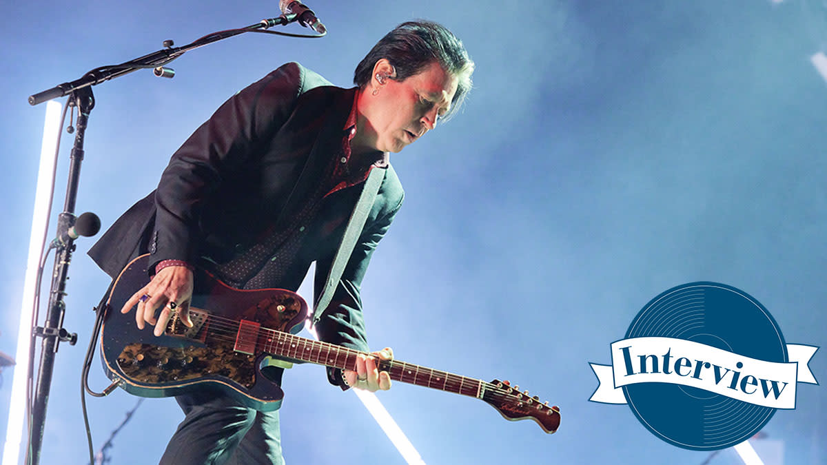  Troy Van Leeuwen of Queens of the Stone Age plays Riot Fest 2023 in Chicago. 