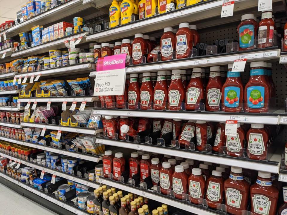 Ketchup aisle at a Target in Charlotte. Harris Teeter and Aldi had the cheapest price for ketchup in the Charlotte Observer’s price comparison between 11 grocery stores.