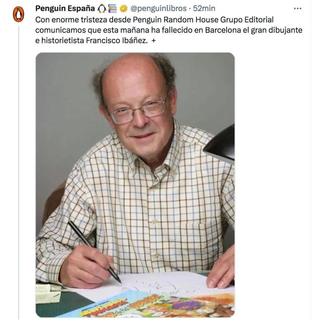 Muere Francisco Ibáñez, el creador de 'Mortadelo y Filemón