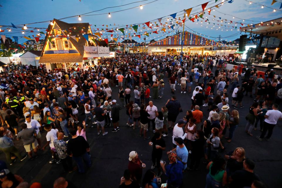 Large crowds were on hand for the first night of the Feast of the Blessed Sacrament held at Madeira Field in New Bedford.