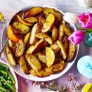 <p>Make a change from regular roasties with this sunny potato dish. The initial braising imparts flavour into the potatoes before roasting at the end to crisp them up.</p><p><strong>Recipe: <a href="https://www.goodhousekeeping.com/uk/food/recipes/a36383396/st-clements-potatoes/" rel="nofollow noopener" target="_blank" data-ylk="slk:St Clement’s Potatoes;elm:context_link;itc:0;sec:content-canvas" class="link ">St Clement’s Potatoes</a></strong></p>