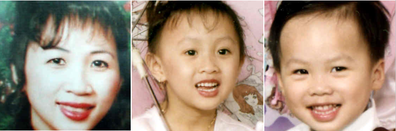 Stephanie Van Nguyen (left) along with her two children 4-year-old Kristina (center) and 3-year-old John (right), have been missing since 2002.