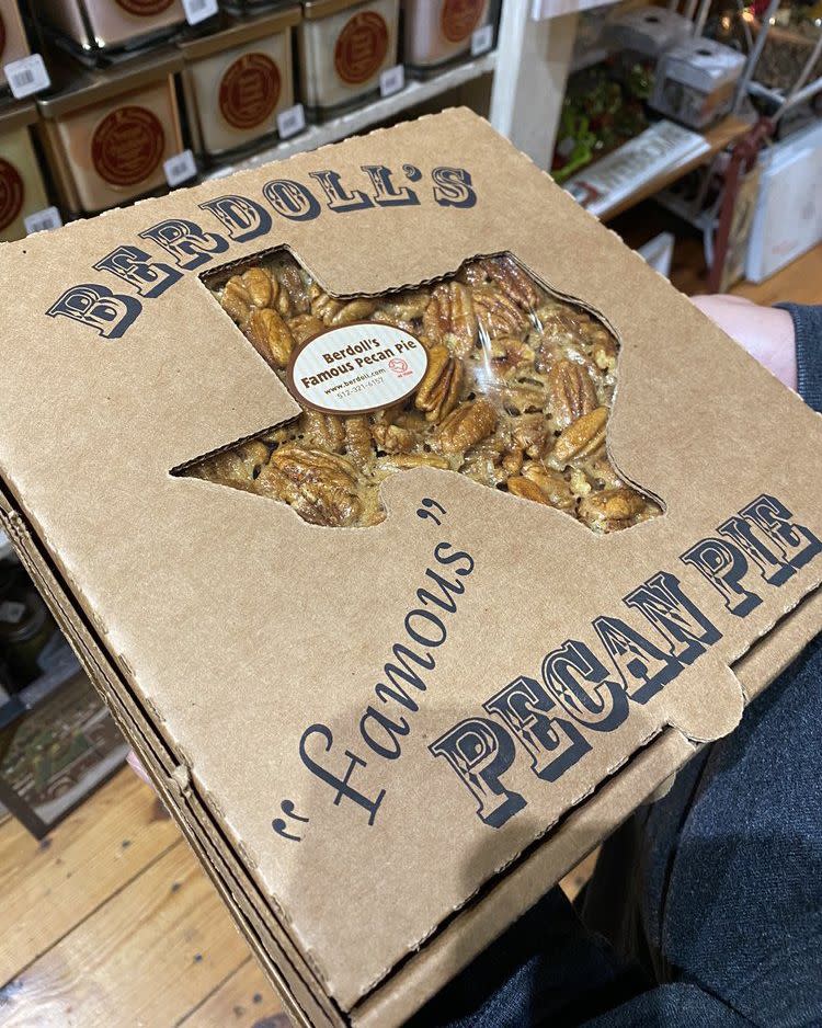 pecan pie from berdoll pecan candy and gift company