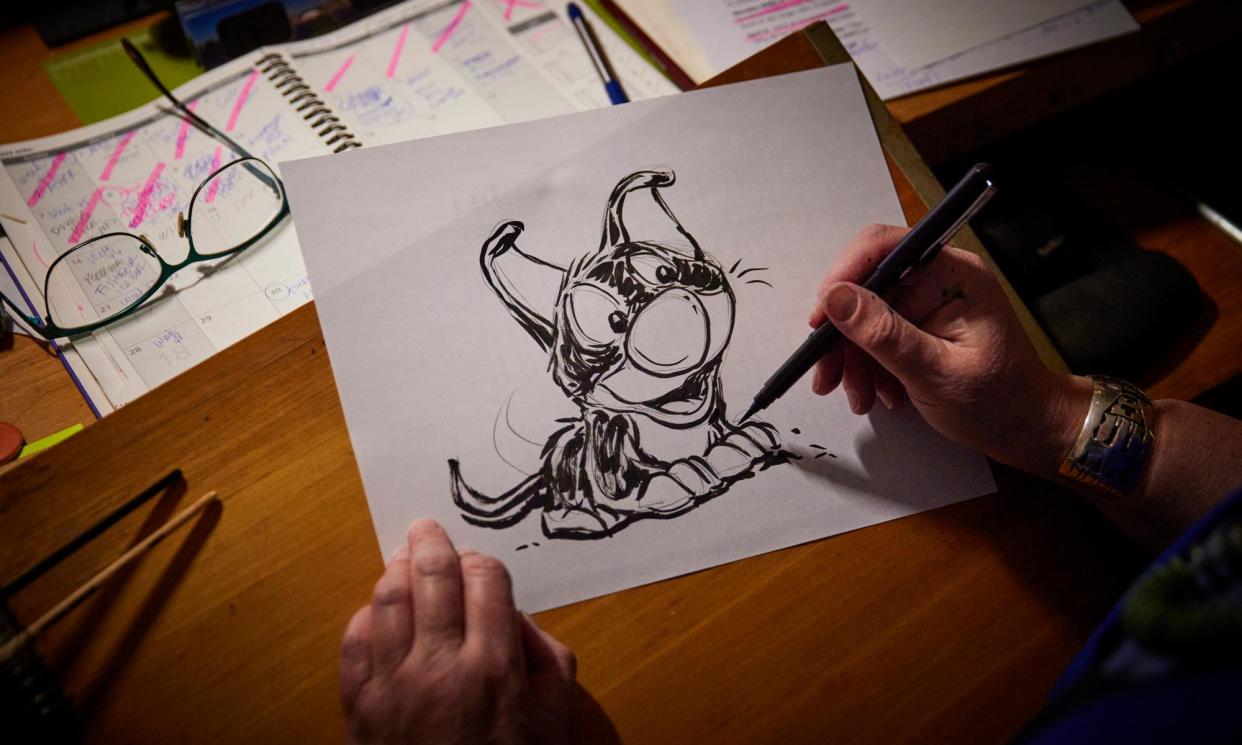 <span>Artist at work … Nancy Beiman sketches a character from FurBabies.</span><span>Photograph: Derek Shapton/The Guardian</span>