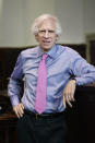 Judge Arthur Engoron poses for a picture in his courtroom in New York, Thursday, Sept. 28, 2023. Starting Monday, Oct. 2, Engoron will preside over a non-jury trial in Manhattan to resolve remaining claims in New York Attorney General Letitia James’ lawsuit against former President Donald Trump, his company and top executives. (AP Photo/Seth Wenig)