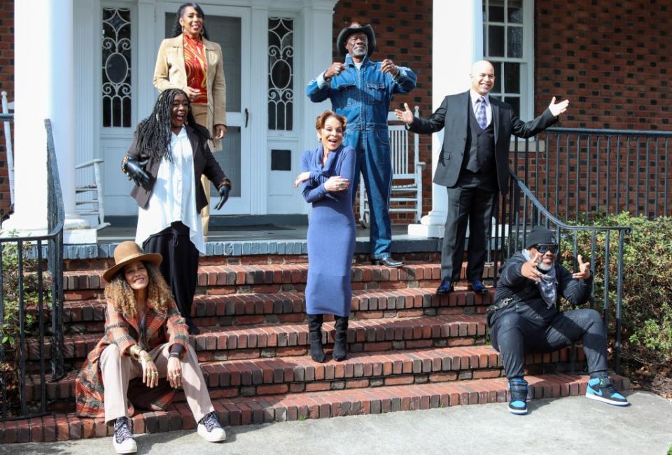 (Front Row L-R) Cree Summer, Kadeem Hardison (Second Row L-R) Charnele Brown, Dawnn Lewis, Darryl M. Bell (Back Row L-R) Jasmine Guy and Glynn Turman attend A Different World HBCU College Tour 2024 at Spelman College on February 29, 2024 in Atlanta, Georgia. (Photo by Nykieria Chaney/Getty Images)