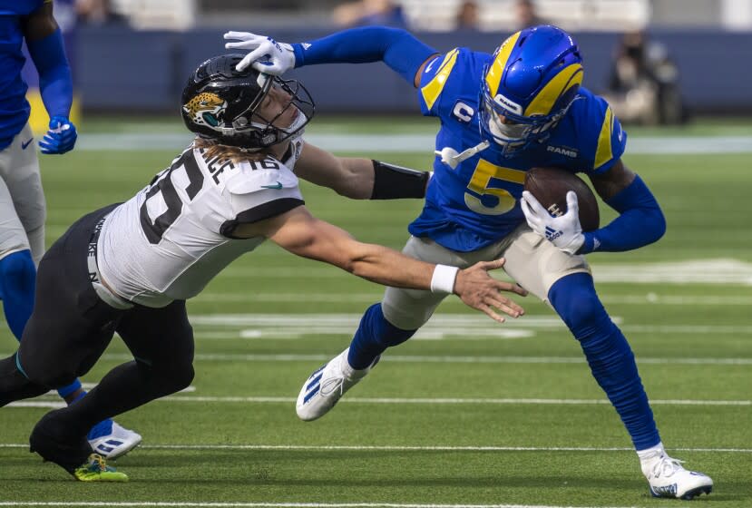 INGLEWOOD, CA - December 05 2021: Los Angeles Rams cornerback Jalen Ramsey.