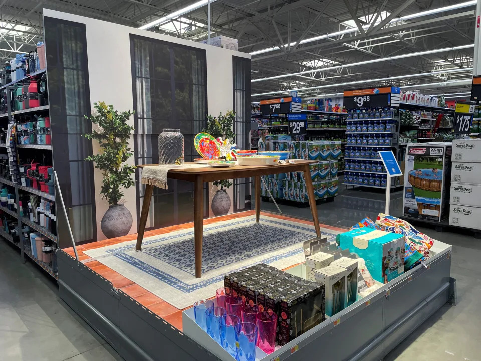 Furniture on display is seen at a Walmart's newly remodeled store, in Teterboro, New Jersey, U.S., June 7, 2023. REUTERS/Siddharth Cavale