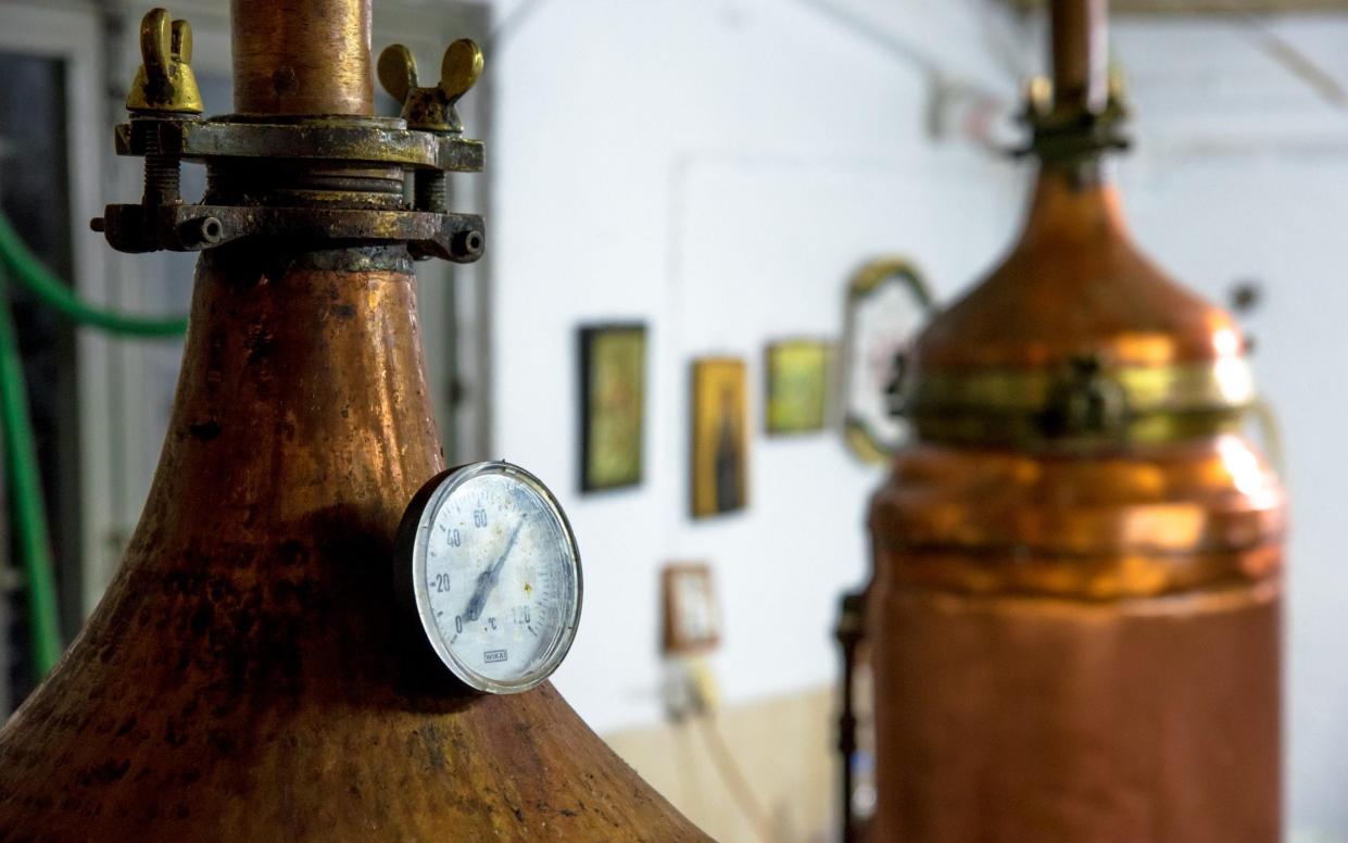 Tsipouro being brewed