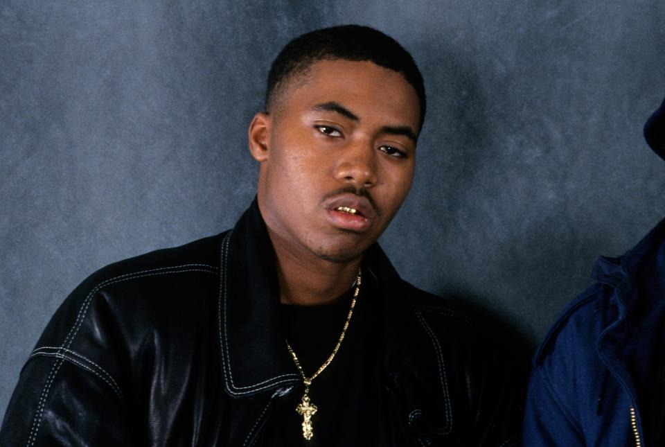 Rappers Nas and Big L appear in a portrait taken on November 10, 1994 in New York City