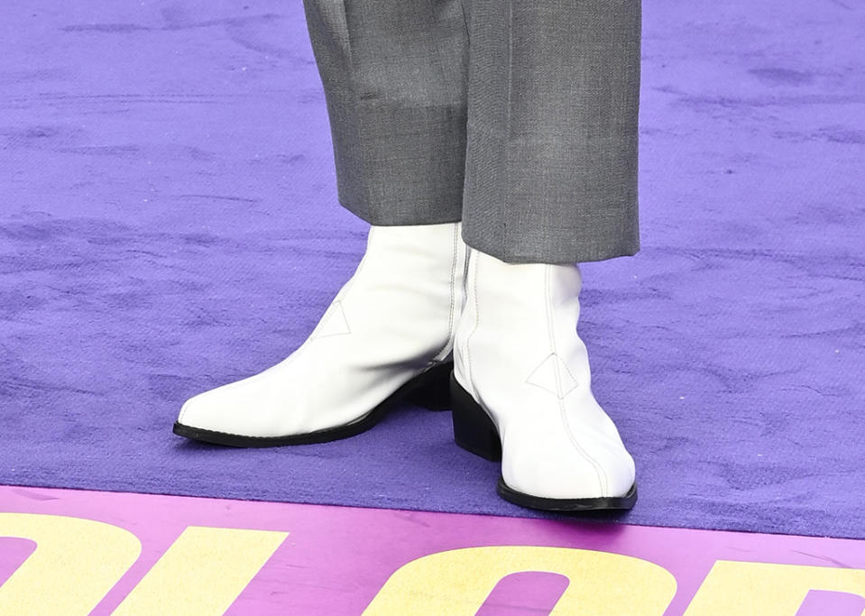 "The Color Purple," platforms, leather ankle boots, suit, dress, London.