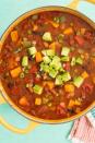 <p>Hearty and healthy.</p><p>Get the <a href="https://www.delish.com/uk/cooking/recipes/a29871143/easy-vegan-chili-recipe/" rel="nofollow noopener" target="_blank" data-ylk="slk:Vegan Chilli;elm:context_link;itc:0;sec:content-canvas" class="link ">Vegan Chilli</a> recipe.</p>