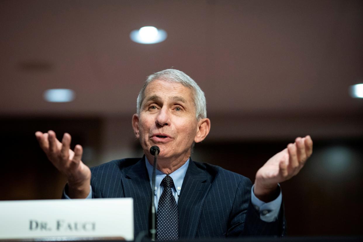 Anthony Fauci, director of the National Institute of Allergy and Infectious Diseases, speaks during a Senate Health, Education, Labor and Pensions Committee hearing in Washington, DC on 30 June 2020 ((Reuters))