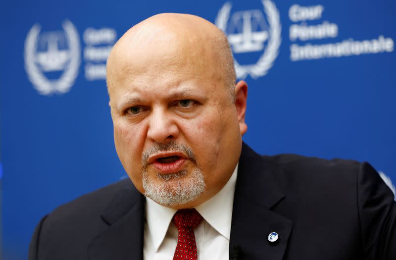 International Criminal Court Prosecutor Karim Khan speaks during an interview with Reuters