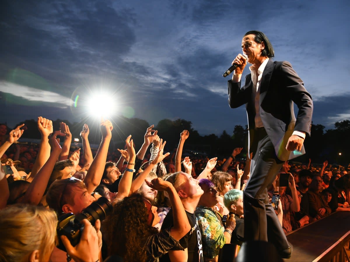 Nick Cave performing at All Points East festival in London, Sunday 28 August 2022 (Ash Knotek/Shutterstock)