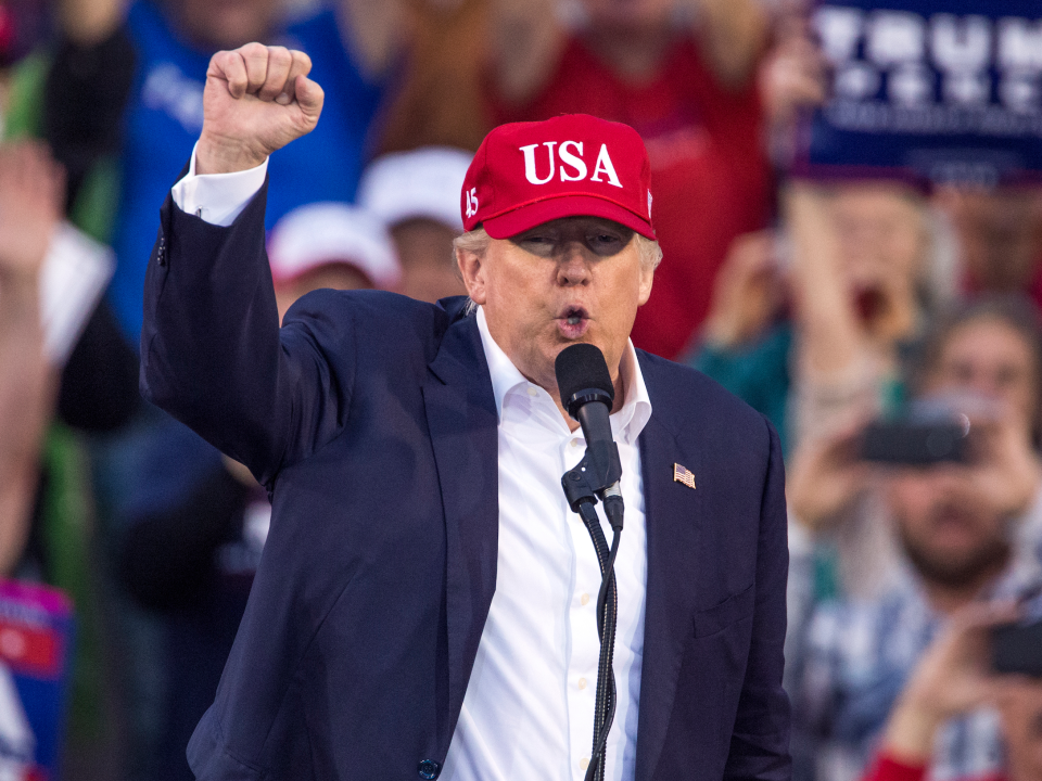 donald trump rally fist