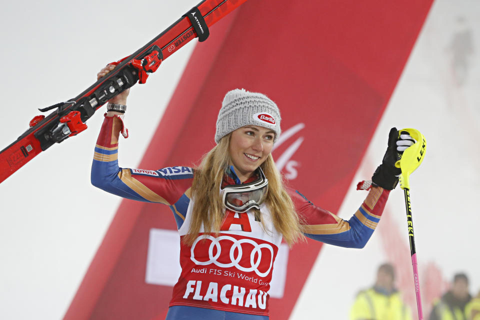 American skier Mikaela Shiffrin became the youngest Olympian to win gold in alpine skiing in 2014.&nbsp; (Photo: Christophe Pallot/Agence Zoom via Getty Images)