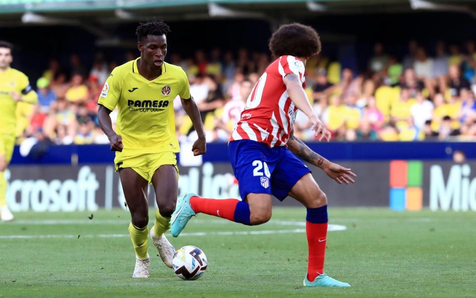 Nicolas Jackson playing for Villarreal against Atlético Madrid earlier this year