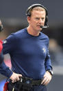 Dallas Cowboys head coach Jason Garrett watches play against the Atlanta Falcons during the second half of an NFL football game, Sunday, Nov. 18, 2018, in Atlanta. (AP Photo/John Amis)