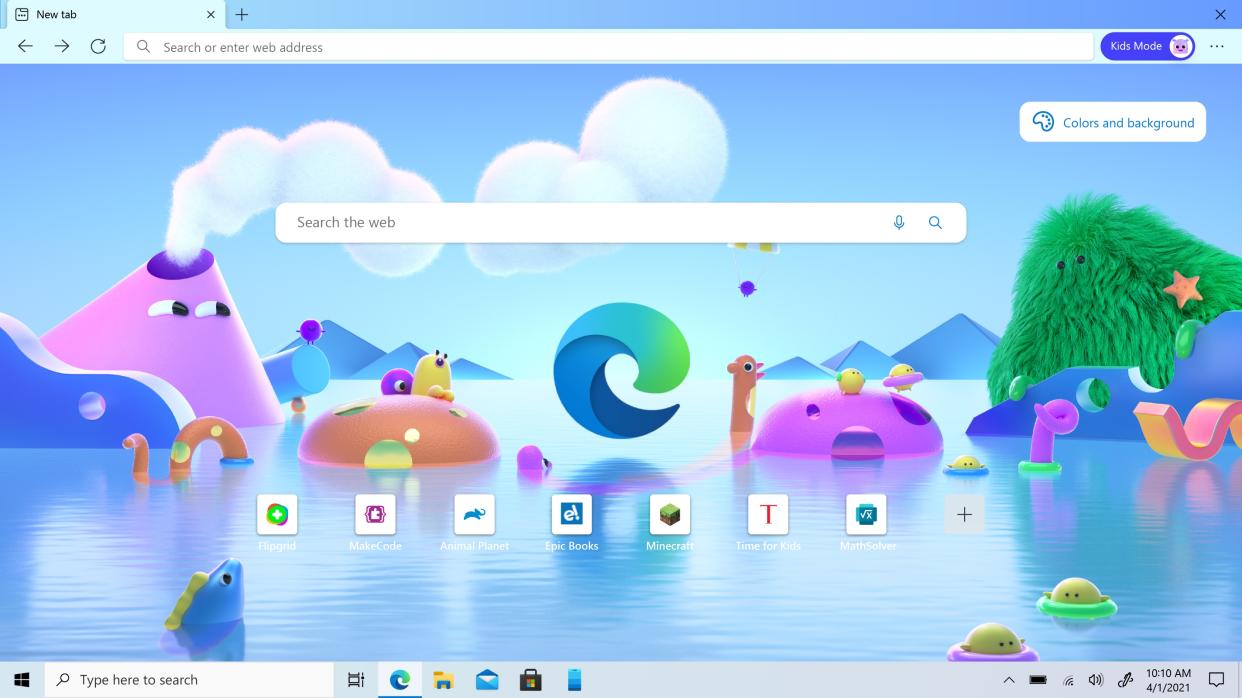 Microsoft Edge Kids Mode is designed to let kids browse the web safely, without forcing parents to deal with cumbersome parental control software. (Image: Microsoft)