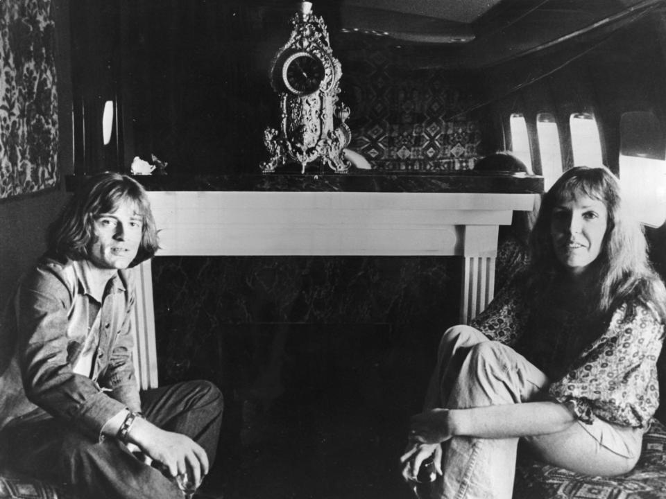 Led Zeppelin's John Paul Jones and wife Mo onboard the Starship during 1973 North American tour.