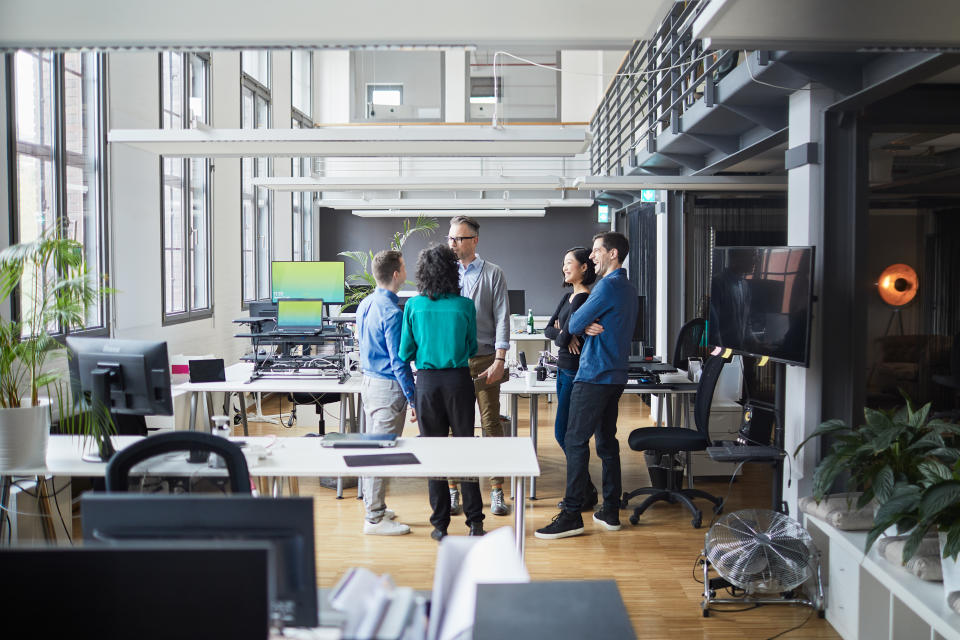 Lifestyle  business concepts.  Open space office in the foreground.