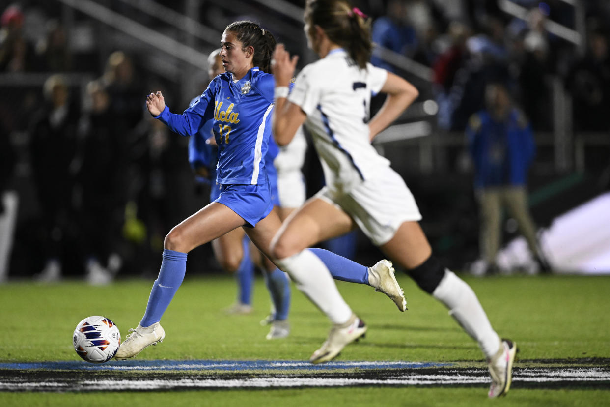 UCLA rallied from a late 2-0 hole to beat North Carolina in double overtime on Monday night in the women's national championship match.