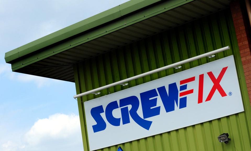 Screwfix saw a 4% jump in sales (PA) (PA Archive)