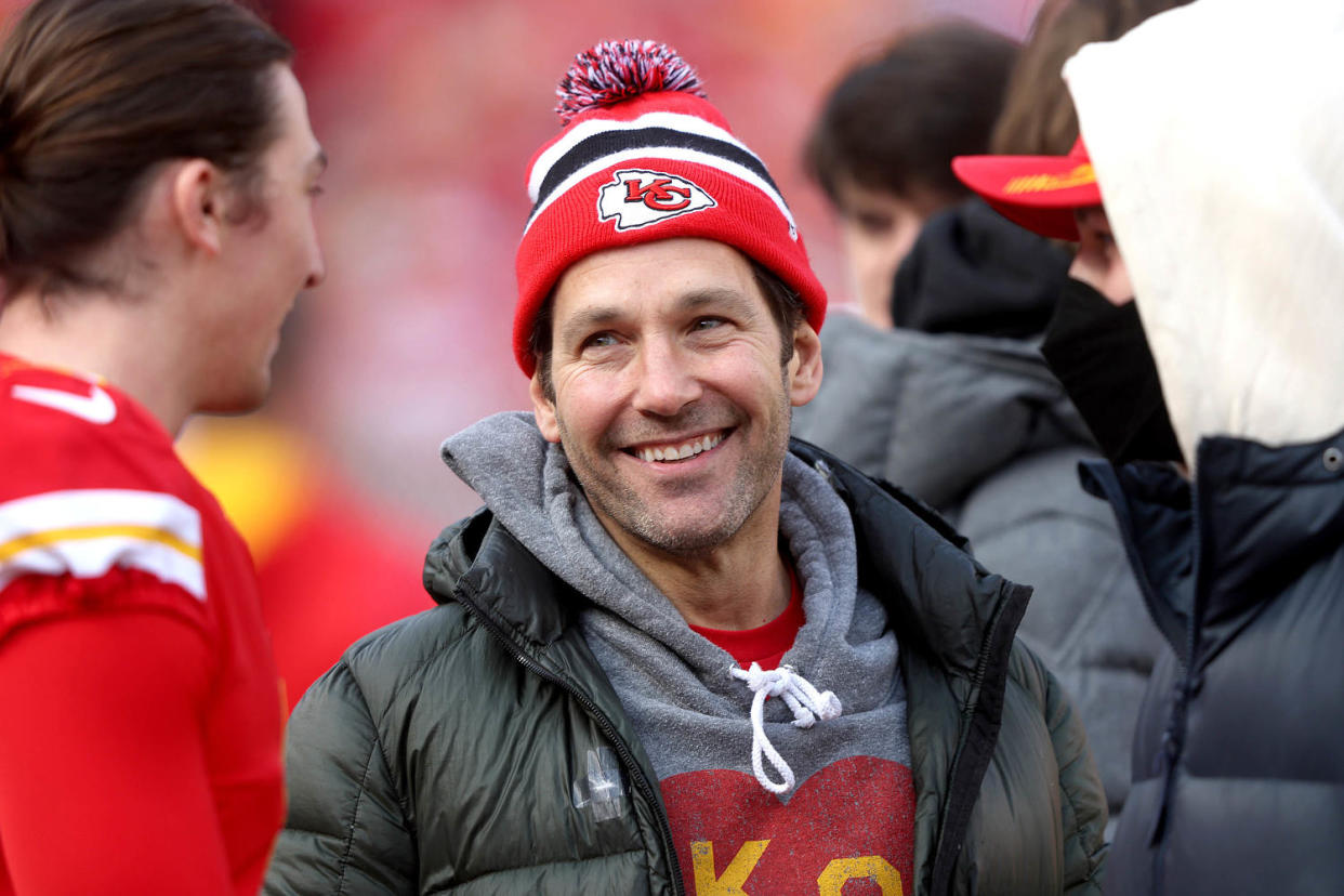 Paul Rudd at Chiefs' AFC Championship Game in 2022 (Jamie Squire / Getty Images)