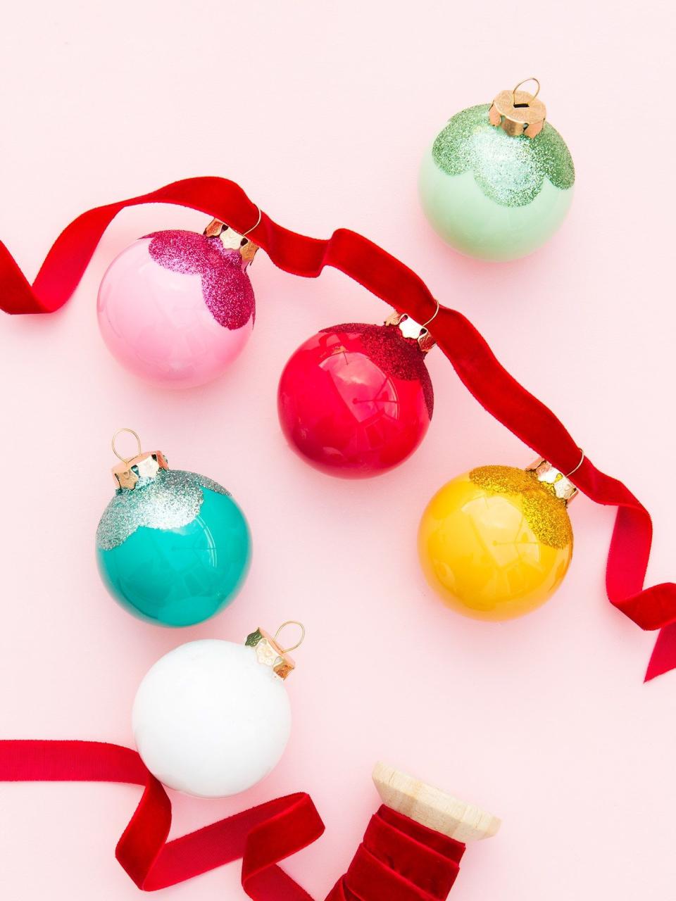 13) Glitter Scallop Ornaments