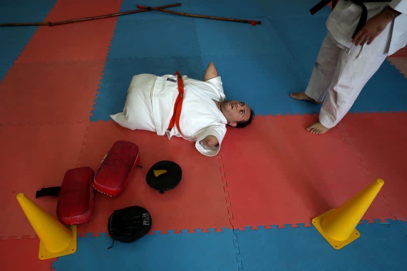 Gaza man with disabilities conquers karate