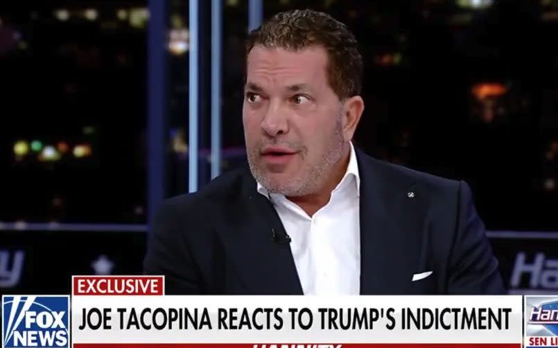 Joe Tacopina offers his thoughts to Fox News host Sean Hannity