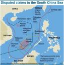 Graphic showing disputed claims in the South China Sea. China, which claims sovereignty over virtually all of the sea, prefers to negotiate directly with its neighbours from the 10-member Association of Southeast Asian Nations (ASEAN)