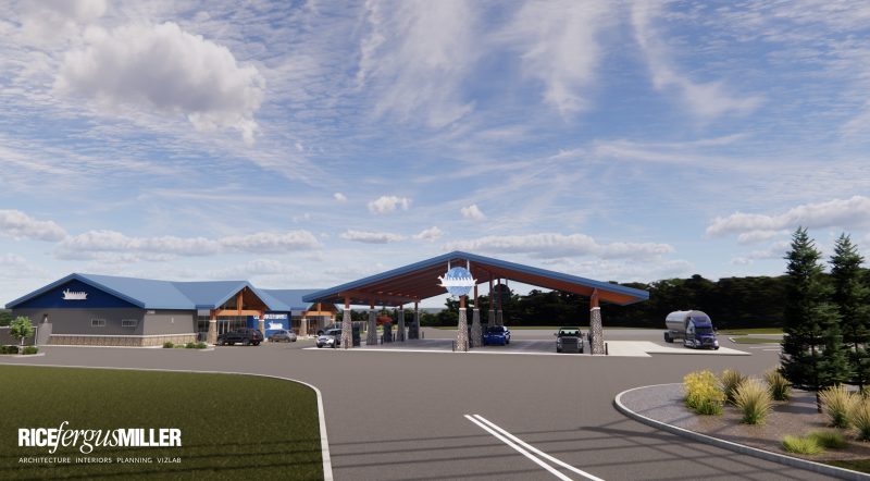 The Clearwater Market facility in Poulsbo will include a convenient store, a gas station and a marijuana enterprise.